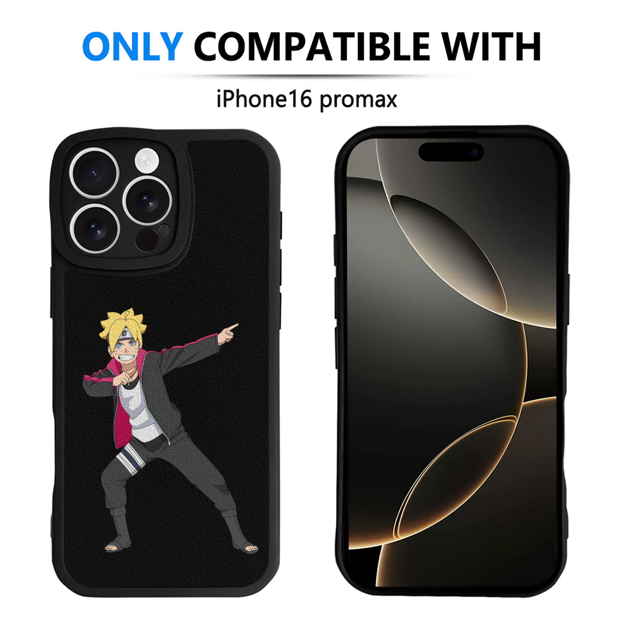 （画像用） NARUTO -ナルト- うずまき ボルト Uzumaki Boruto 【iPhone 16シリーズ対応】シリコンスマホケース（レザー調） 材質：シリコン